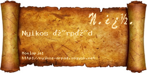 Nyikos Árpád névjegykártya