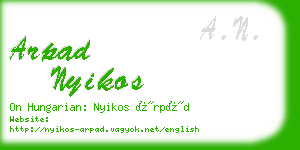 arpad nyikos business card